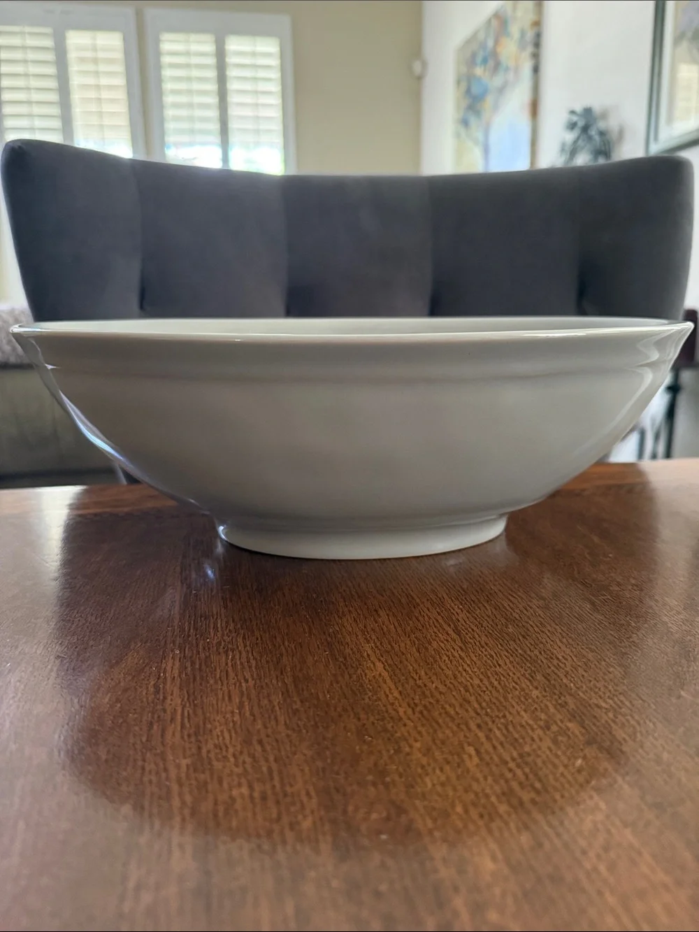 NWT Pottery Barn Cambria Oval Handcrafted Serving Bowl, Gray (retired color)